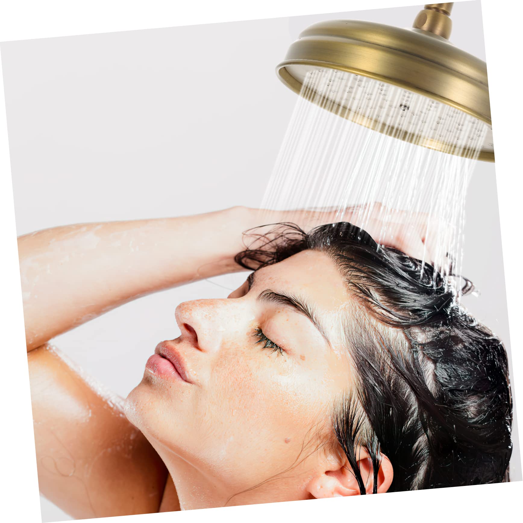 Cabezal de Ducha de Lluvia Retro Dorado de Cobre Rociador de Ducha de Baño Compacto Fácil de Limpiar E Instalar