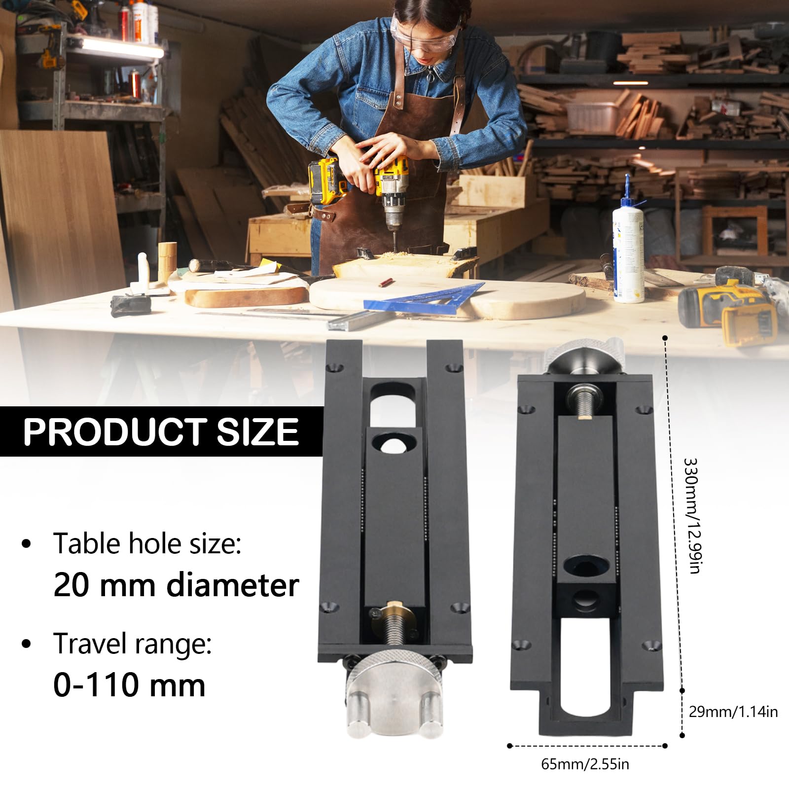 Tischklemme für Holzbearbeitungstische, Einstellbare Horizontale T-Nut-Klemme Schnellspann Schraubstock, Tischklemme für Werkbänke und Heimwerkerprojekte
