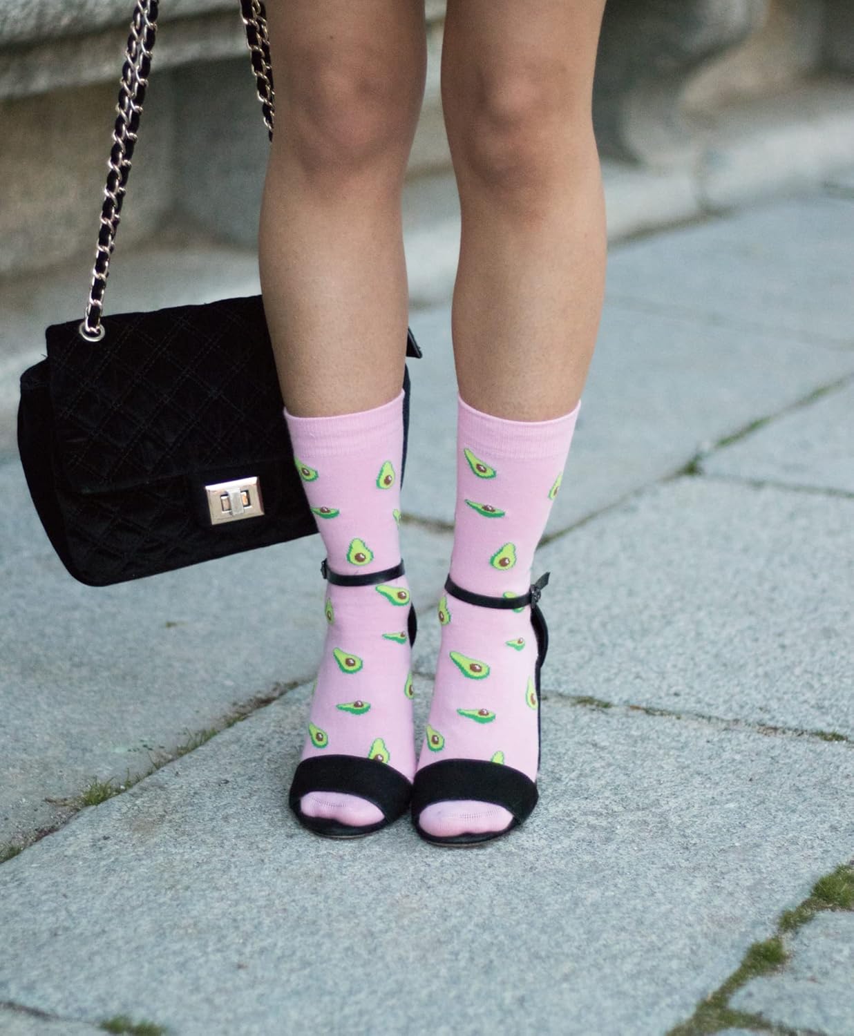 Avocado Pink Socks Men Women - Fun Patterned Cool Funny Happy Colorful Gift Funky Design Graphic Accessories Fruit - Image 3