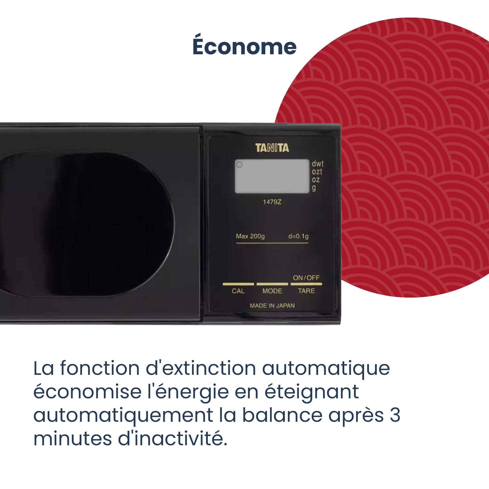 Tanita 1479Z - Balance de cuisine Écran LCD Jusqu'à 200 g Noir