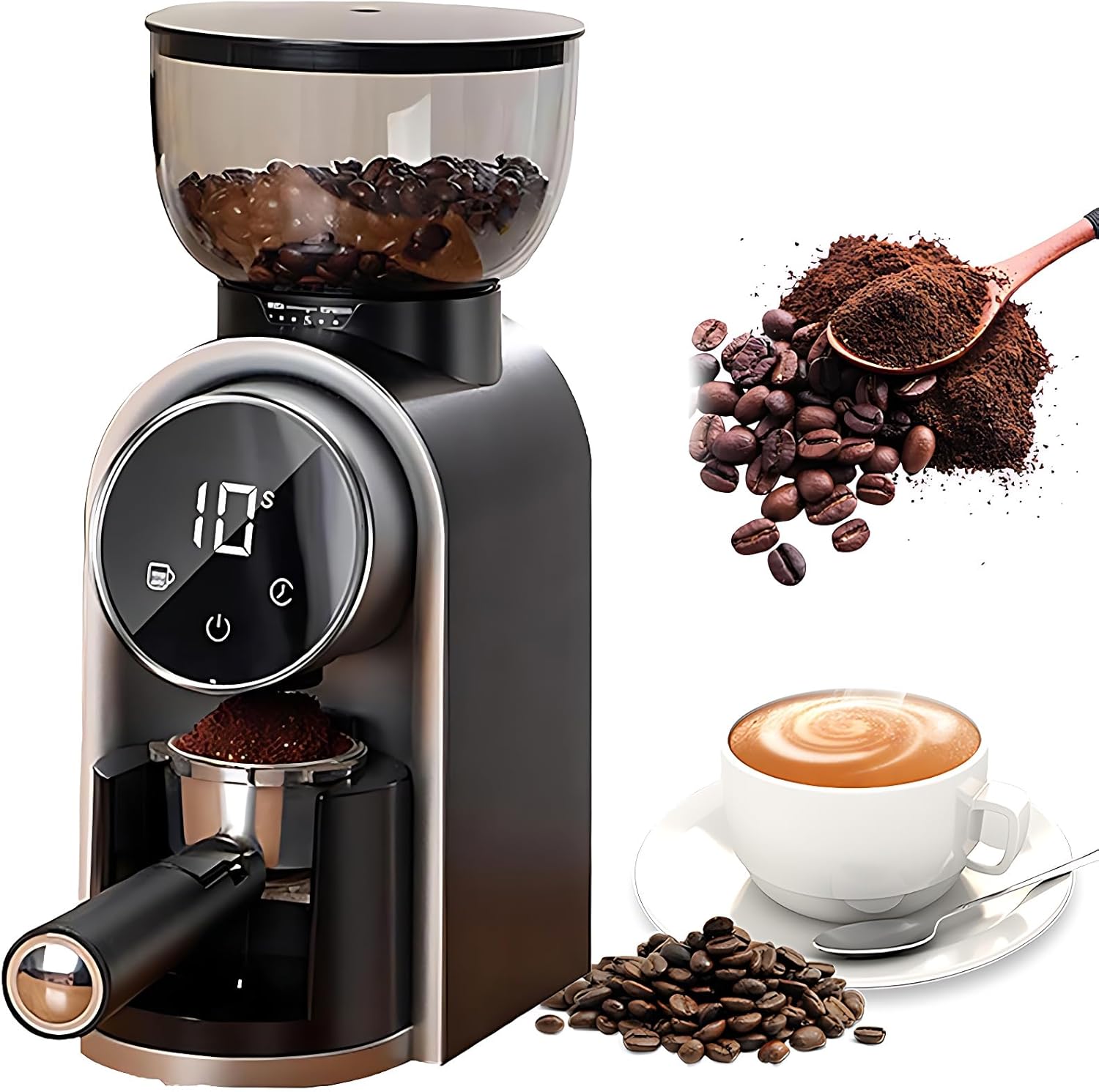 Electric Coffee Bean Grinder, 80W Coffee Grinder, 25 Speed Settings, with Touchscreen Display and Digital Timer, Stainless Steel Grinding Core