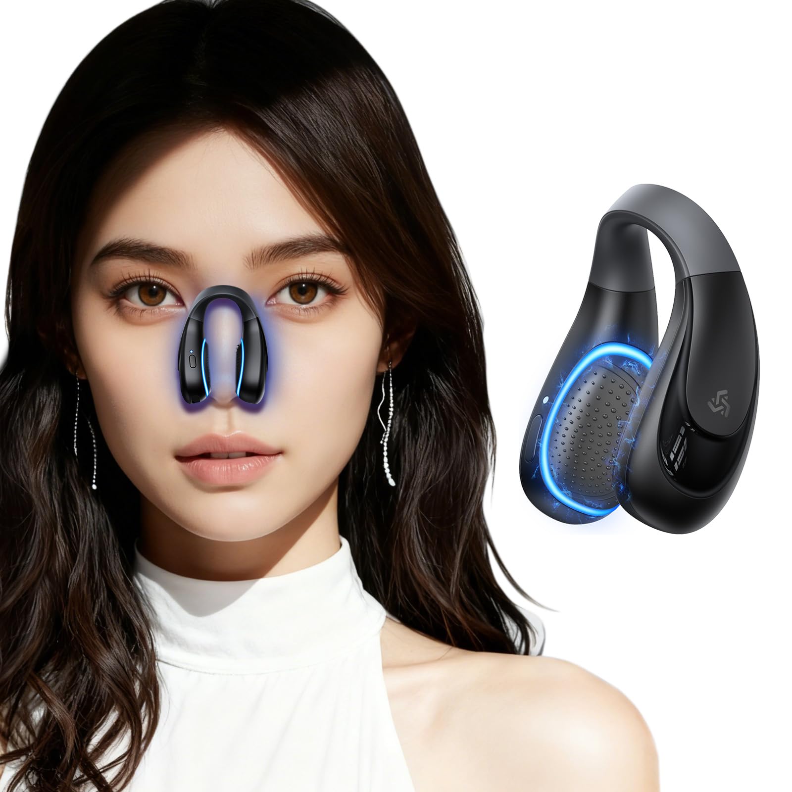 EMS 鼻クリップ【ブームの最前線掲載】VEOYADS 2026新型 鼻美顔器【特許取得済み・ビリビリしにくい】毎日鼻筋ケア 小鼻矯正 ノーズクリップ | 60波形×5段階×2モード ems 美顔器 鼻プチ 鼻筋トレーニング 医師監修 美容インフルエンサー推奨 美容グッズ 小顔 60mAh 15分自動OFF 男女兼用 ギフトにも最適
