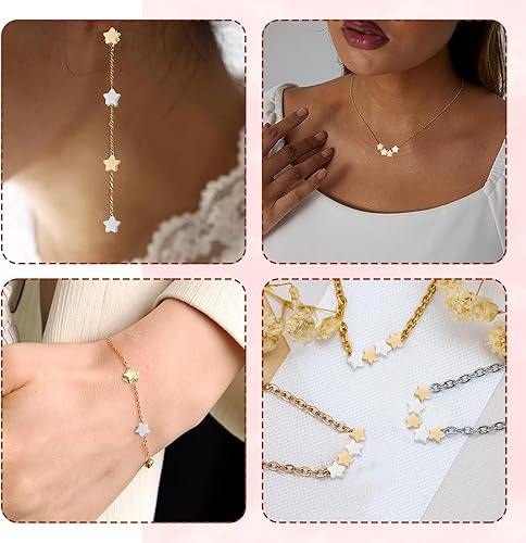 Miniatura 6 de Mabor - 400 botones de estrella para manualidades, cuentas espaciadoras en forma de estrella de 0.236 pulgadas (0.236 in), cuentas sueltas con