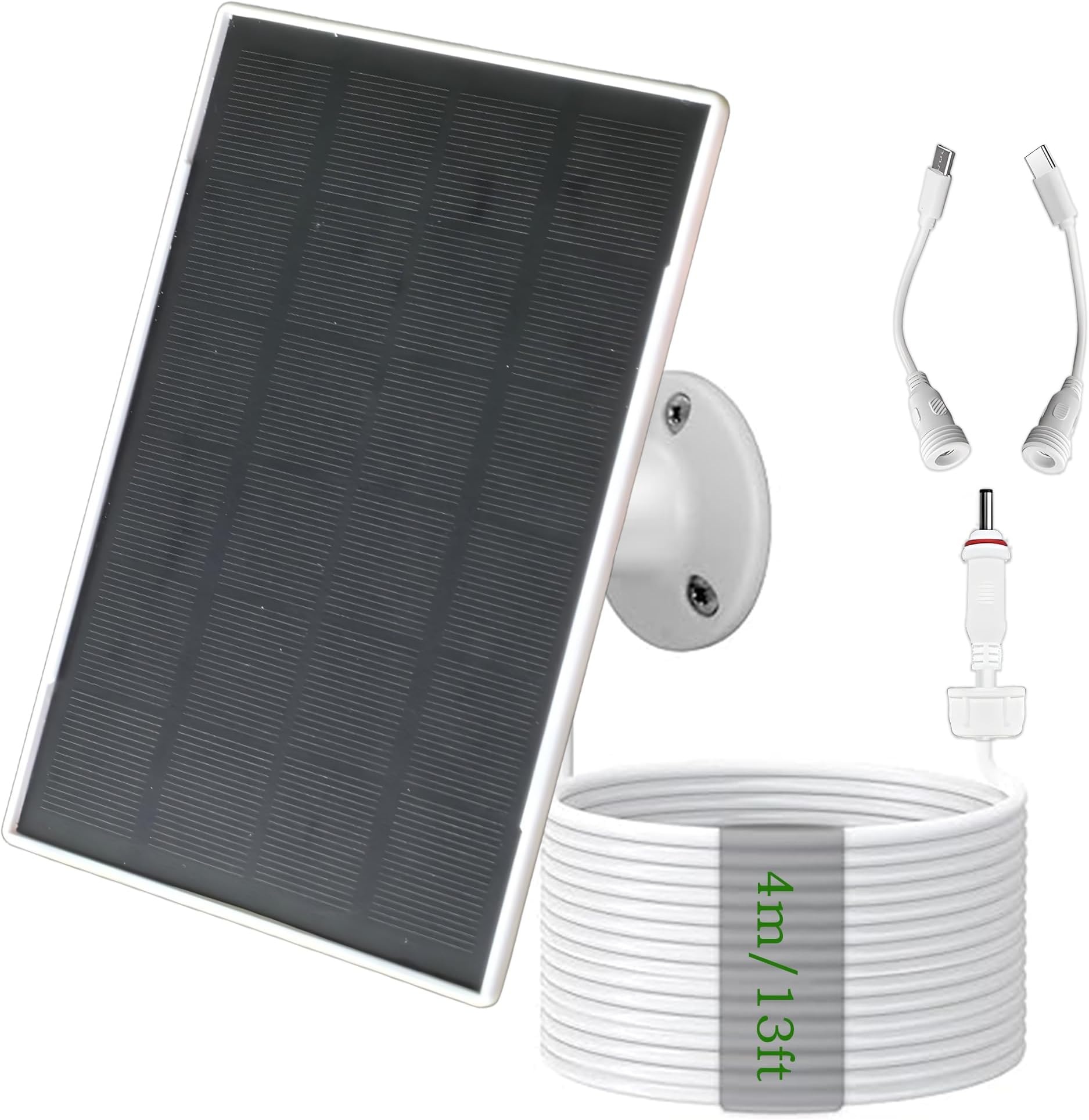 3W/5V Solar Panel with Built-in 6000mAh Battery,DC/USB-C/Micro USB Ports,Multi Device Charging,Compatible with Ring,eufy,Reolink,Blink,and Other Cameras,as Well as 5V Low-Power Devices,IP66 (1)