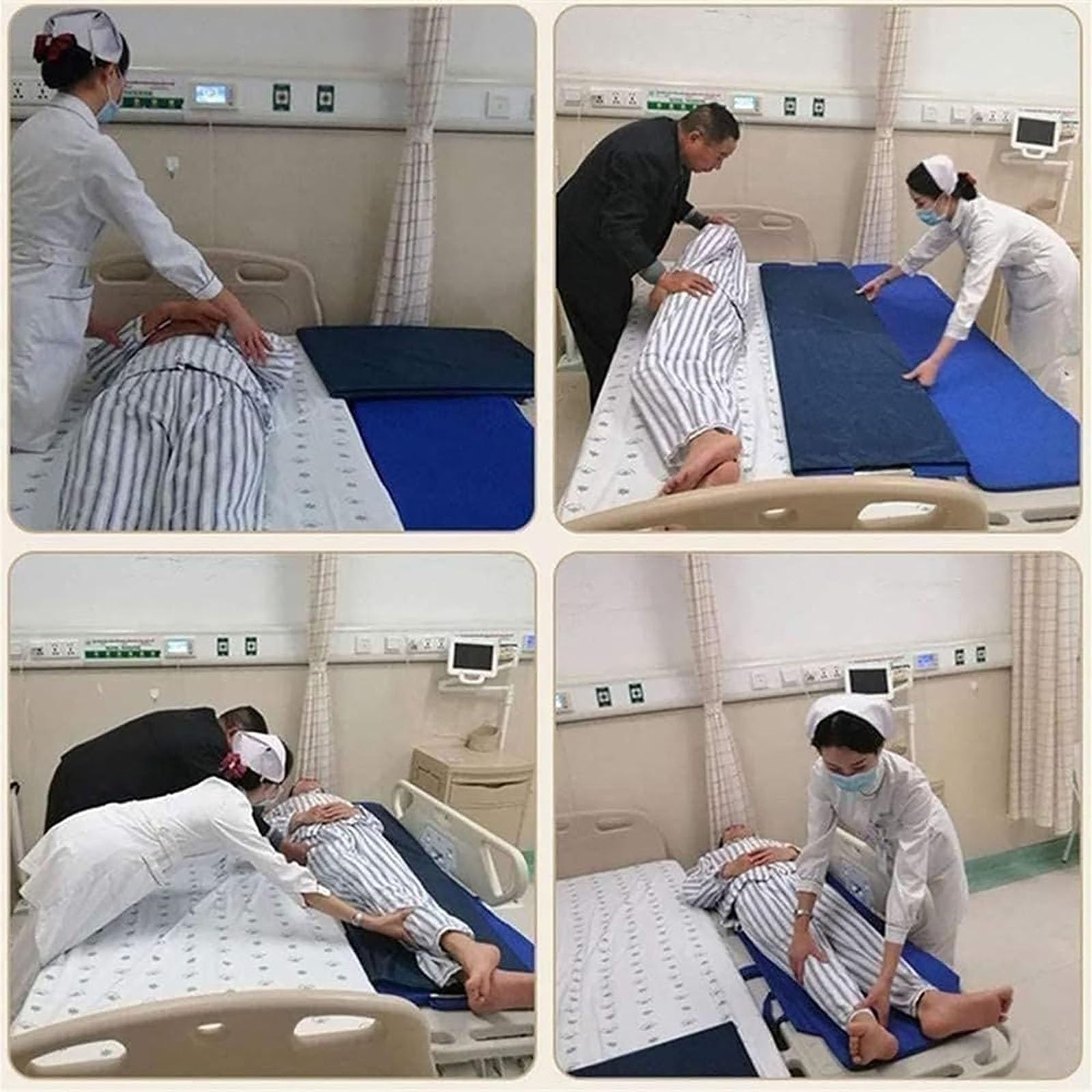 Tabla de Transferencia de Pacientes de Nailon, posicionamiento de pacientes en cama de hospital, dispositivo de asistencia para personas mayores y discapacitados(Green)