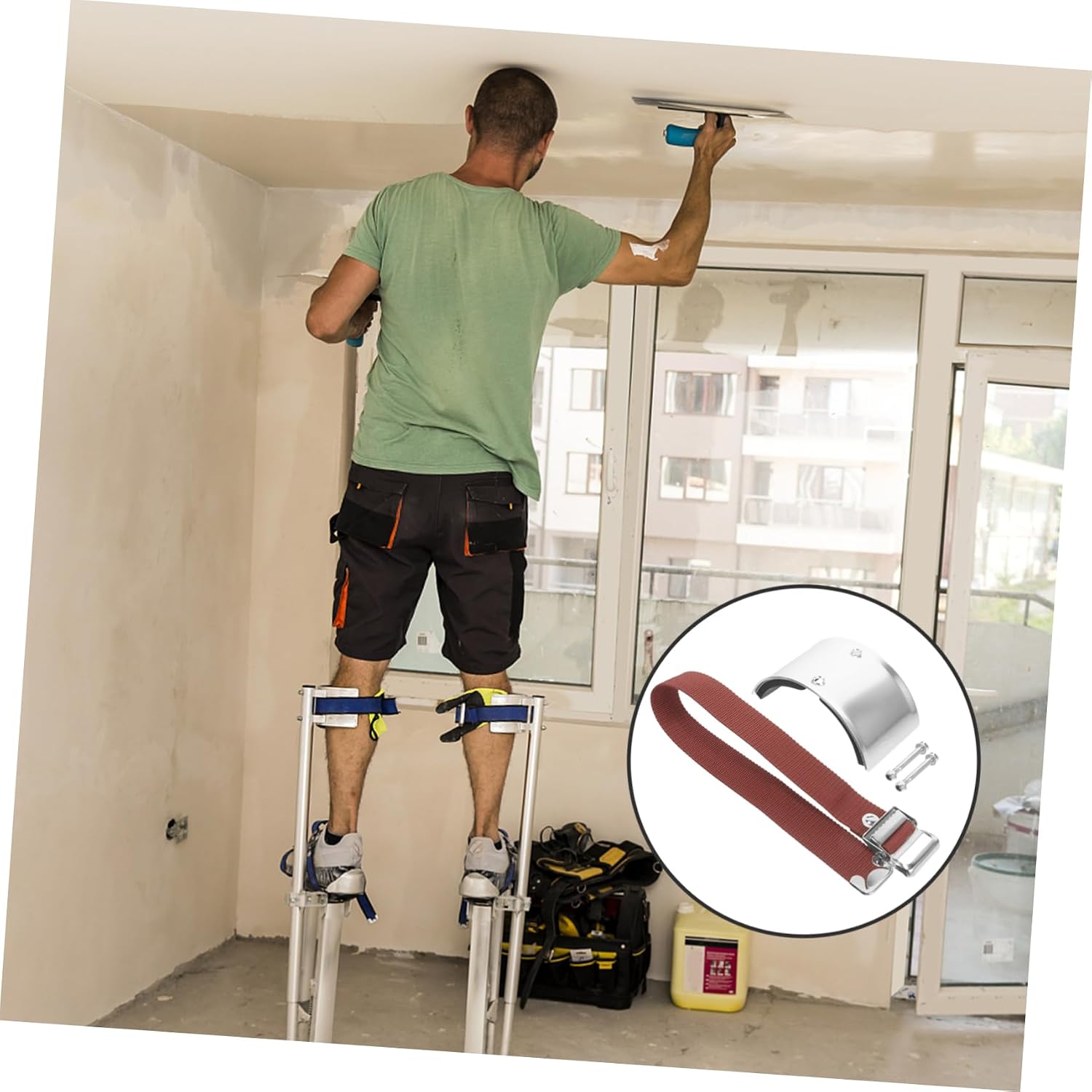Drywall Stilt Replacement Kit Comfort Leg Straps and Cuffs for Enhanced Support for Painting Plastering and Performance Use