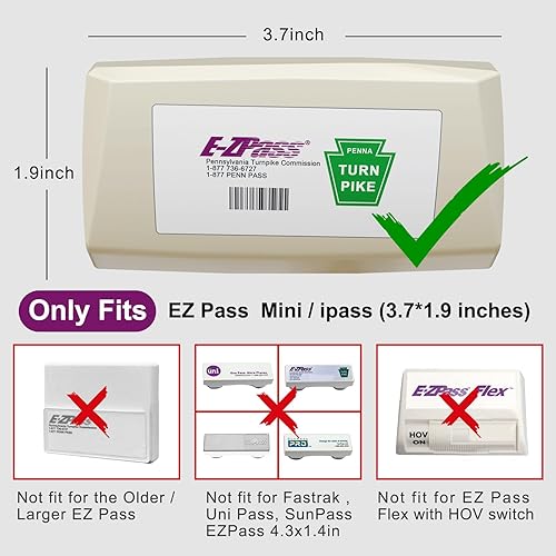 Miniatura 2 de Zeyitian Soporte EZ Pass con ventosas superfuertes para parabrisas. Soporte para transpondedor iPass para transpondedor de peaje (negro, 1 unidad)