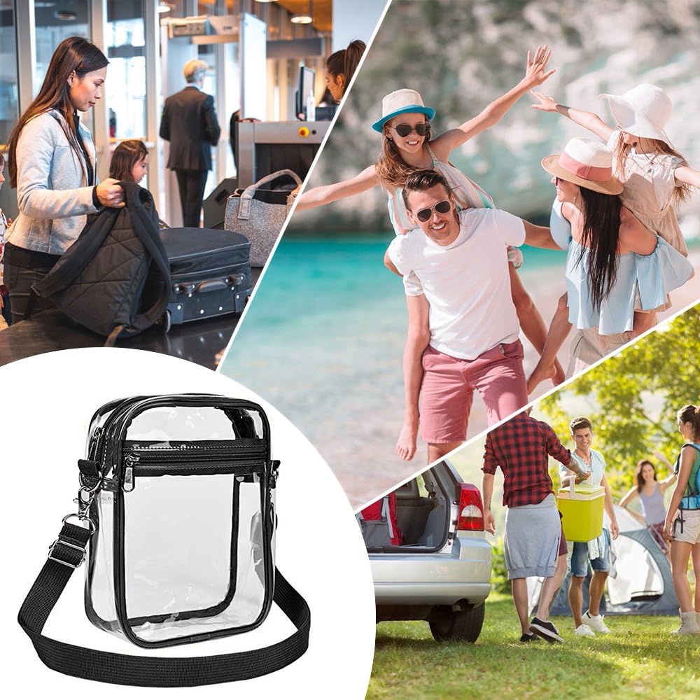 DONGKER Przezroczysta torba crossbody, kosmetyczna torba z PCW z regulowanym paskiem na koncert do codziennej pracy w podróży do sportu