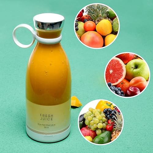 Miniatura 2 de Licuadora portátil, licuadora portátil de moda para batidos y batidos de 11.8 onzas, magnética USB de carga rápida, mini botella mezcladora de jugo