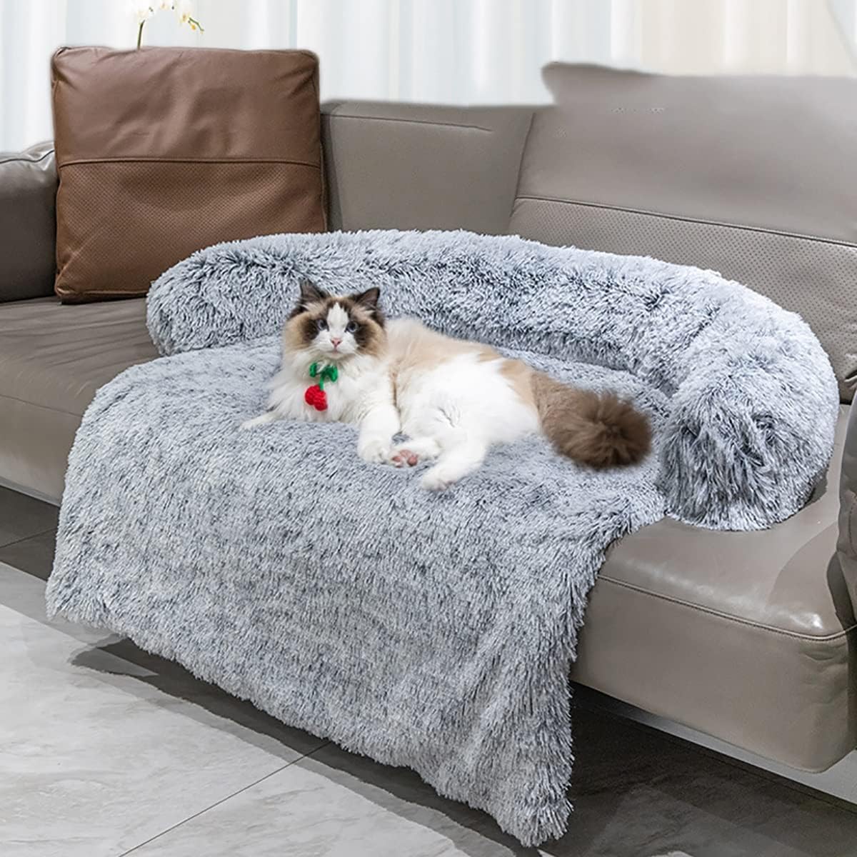 Pet Beds,Comfy Couch Dog Bed, Super Soft Calming Pet Sofa Bed, Cat and Dog Warming Bed Mat,with Non-Slip Bottom Washable,for Cats Small Medium Dogs (Color : C, Size : 80 * 70 * 16CM)