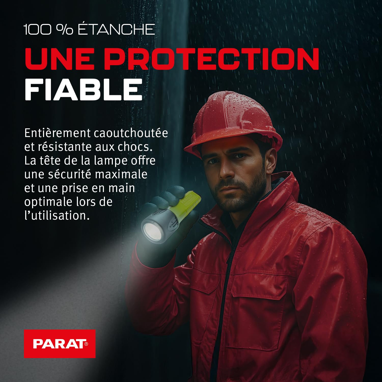 Lampe à main Parat Paralux PX1 (lampe de sécurité stable / lampe de travail étanche, antipoussière / lampe avec piles)
