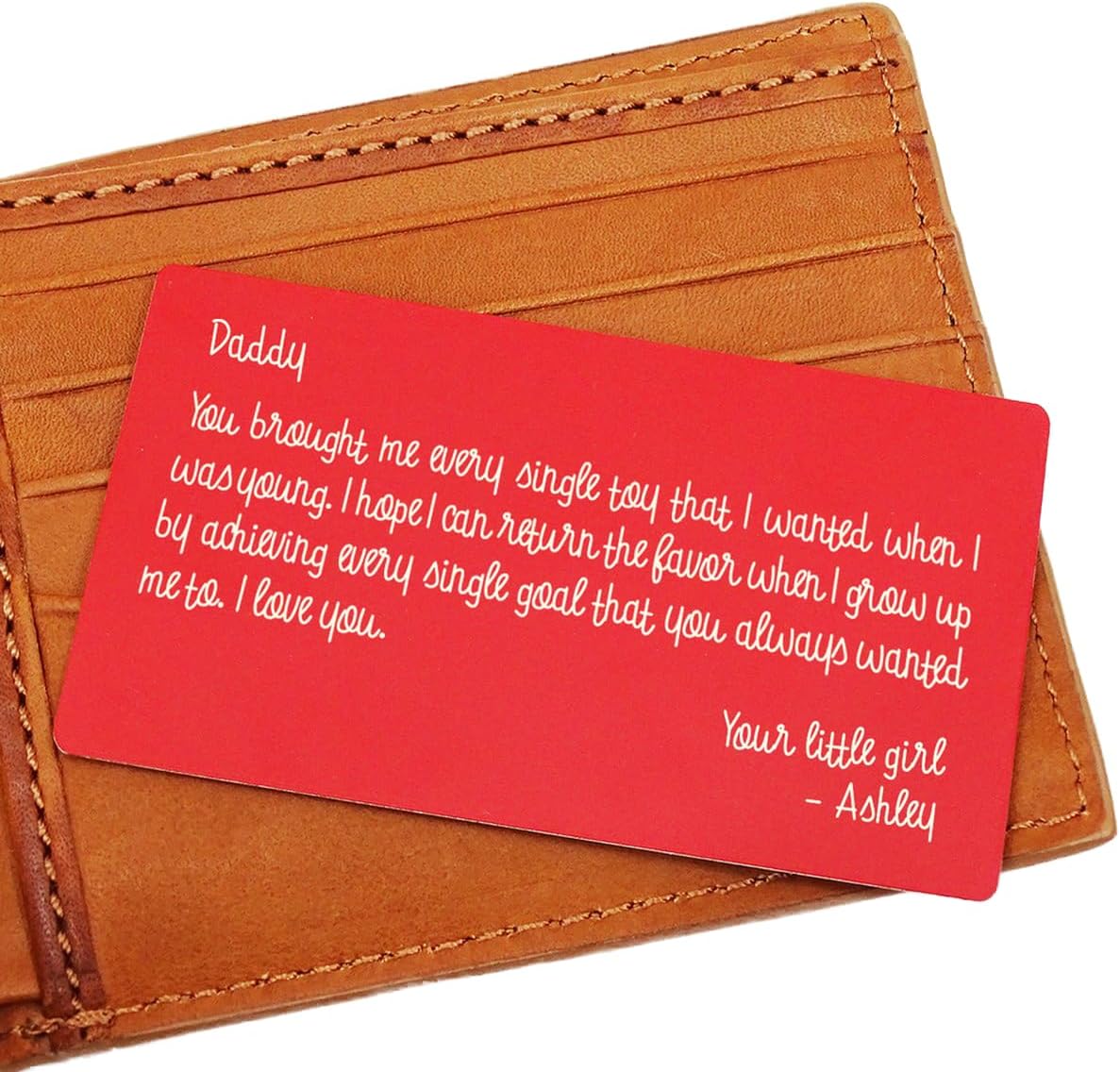 Darling Souvenir Custom Engraved Personalized Metal Wallet Card Mini Love Note Gift For Him