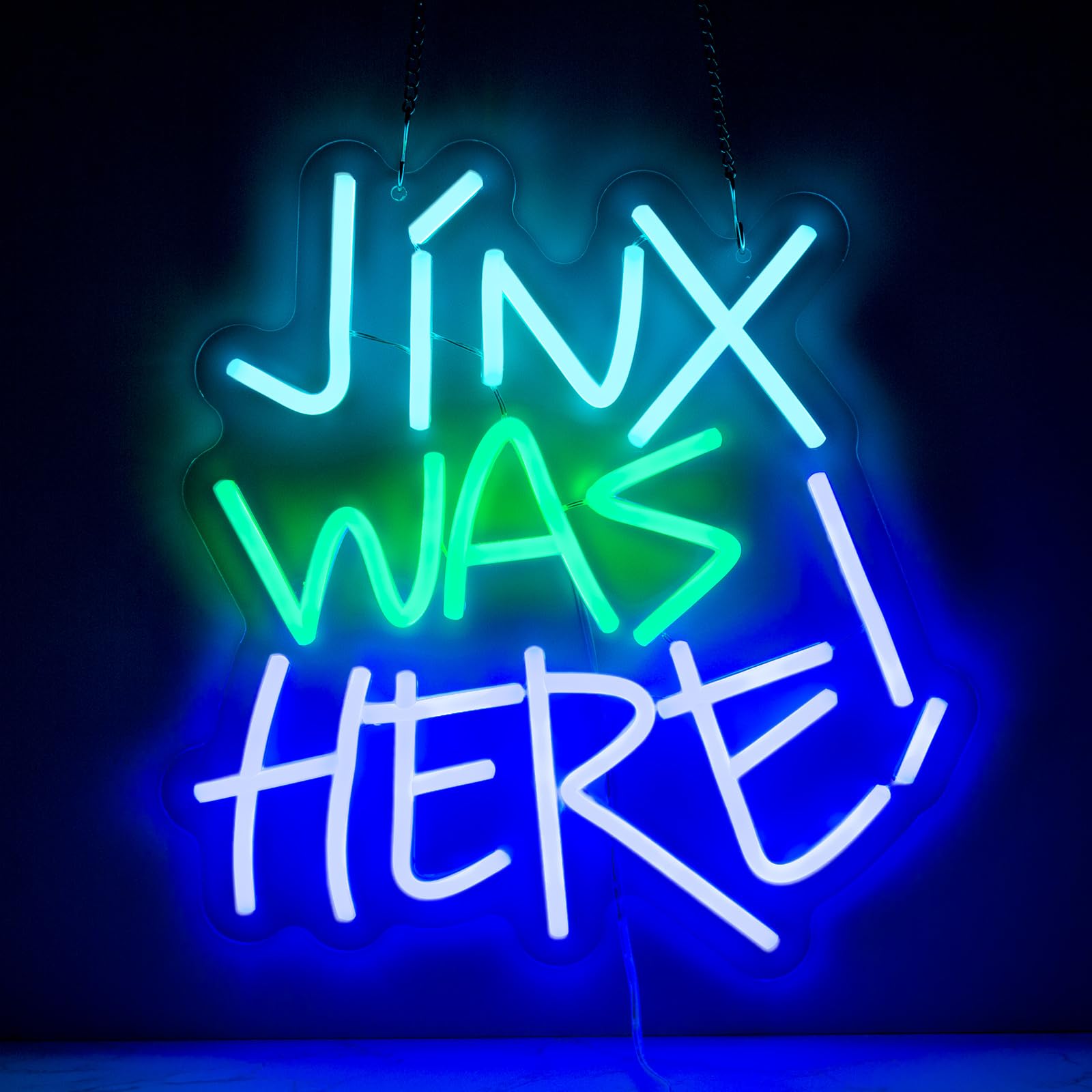 Jinx Was Here neonowy znak, neonowe znaki do dekoracji ścian, ściemniane znaki LED do sypialni, podświetlane znaki do pokoju dziecięcego, jaskini męskiej, pokoju gier, na ścianę, gracza