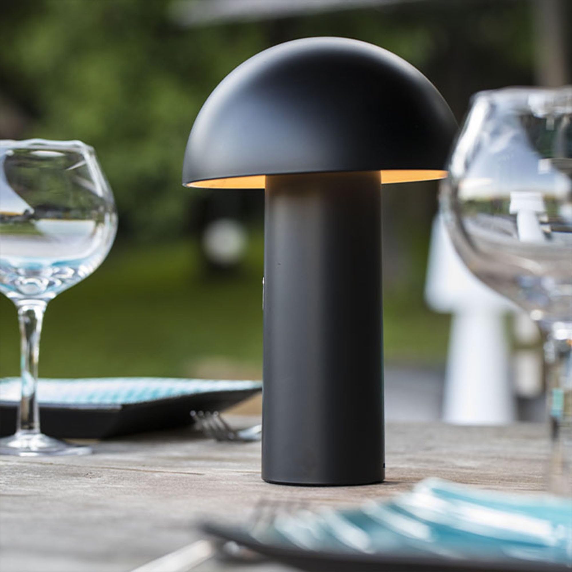 Lumisky Tischleuchte, kabellos, schwenkbarer Kopf, LED, warmweiß, 28 cm hoch, 2 Stück