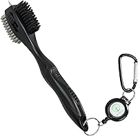 Vista 4 de Mile High Life Cepillo para palos de golf, limpiador de ranuras con cable de extensión retráctil de 2 pies y mosquetón de aluminio, accesorios