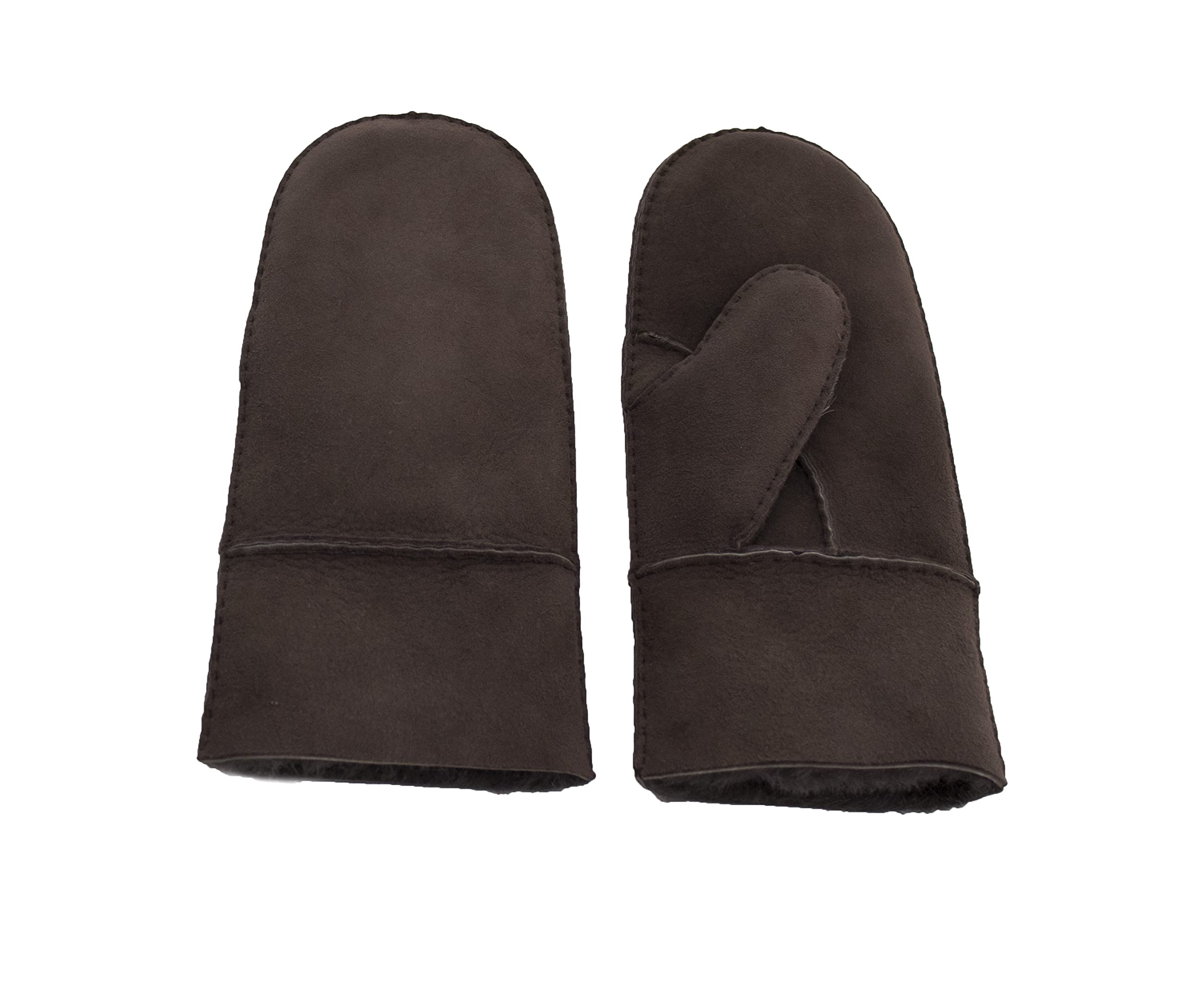 Reissner Lammfelle Manoplas guantes piel de cordero marrón S (Circunferencia de la mano 17cm)