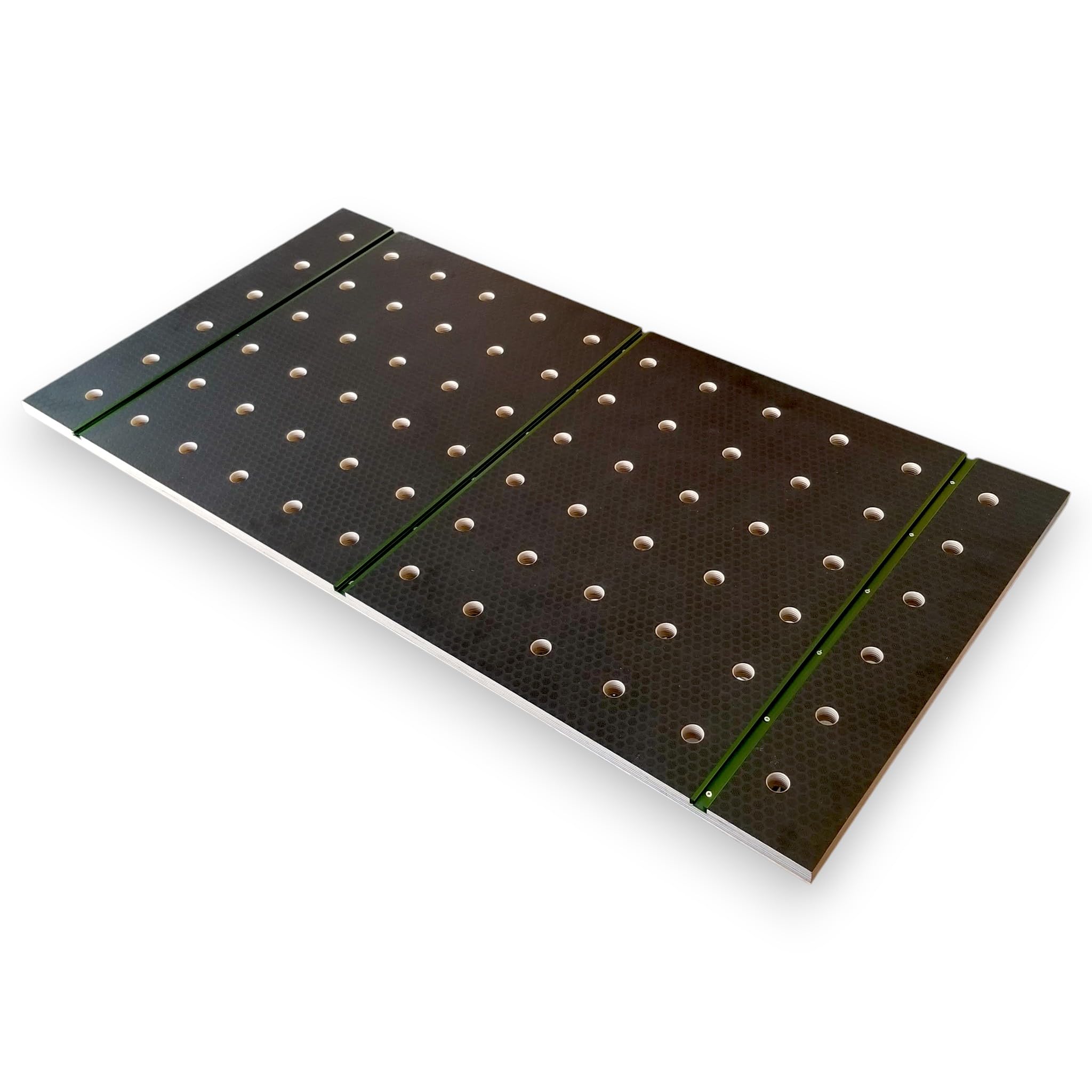 MFT - Placa para banco de trabajo (1200 x 610 mm, antideslizante, perforaciones de 20 mm, perfiles en T (madera contrachapada)
