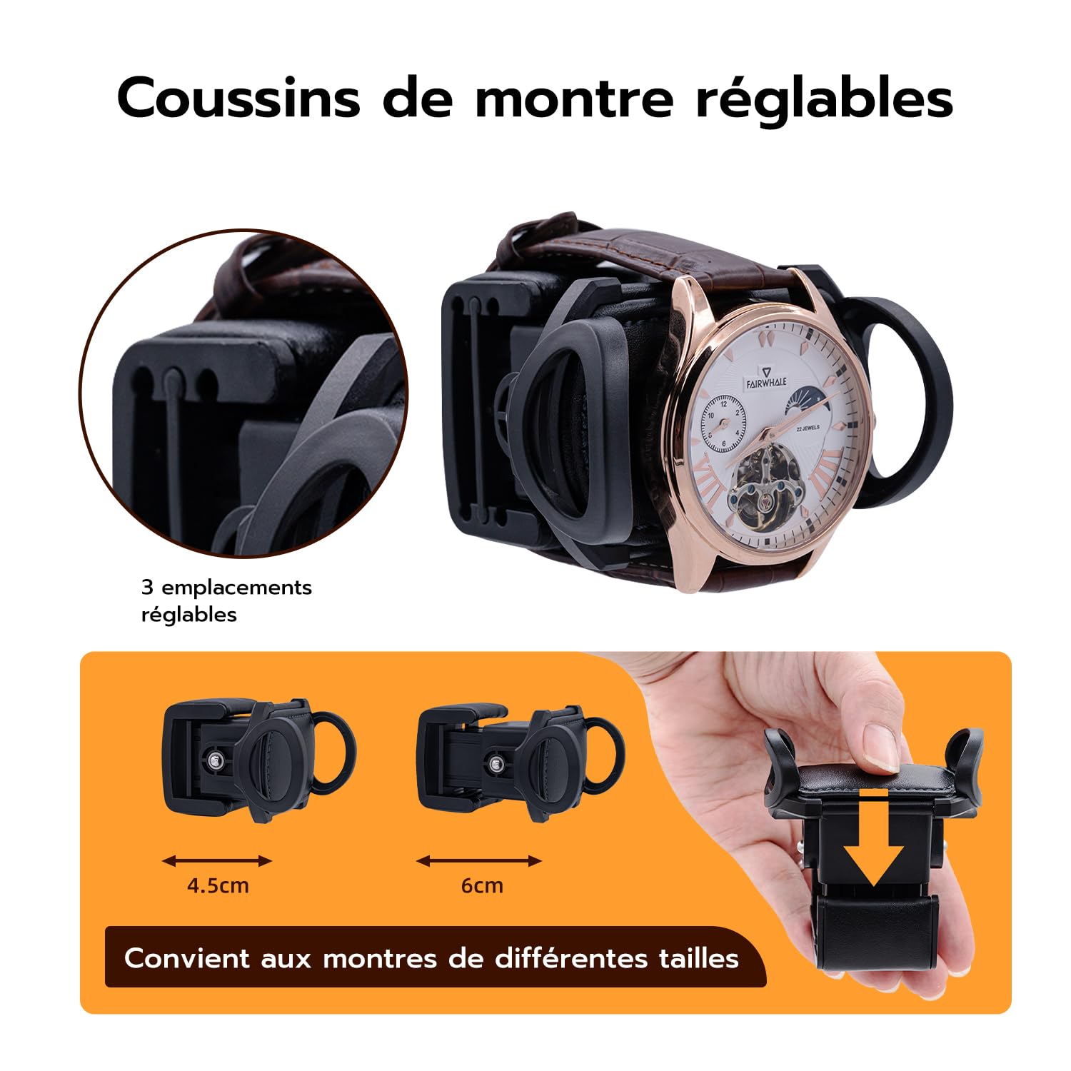 Mcbazel Multifonctionnel Remontoir de Montre pour 2 Montres, Montres Automatiques Affichage LED Lumière Boîte de Rangement de Bijoux avec Moteur Silencieux 1 Mode de Rotation- Vin Rouge