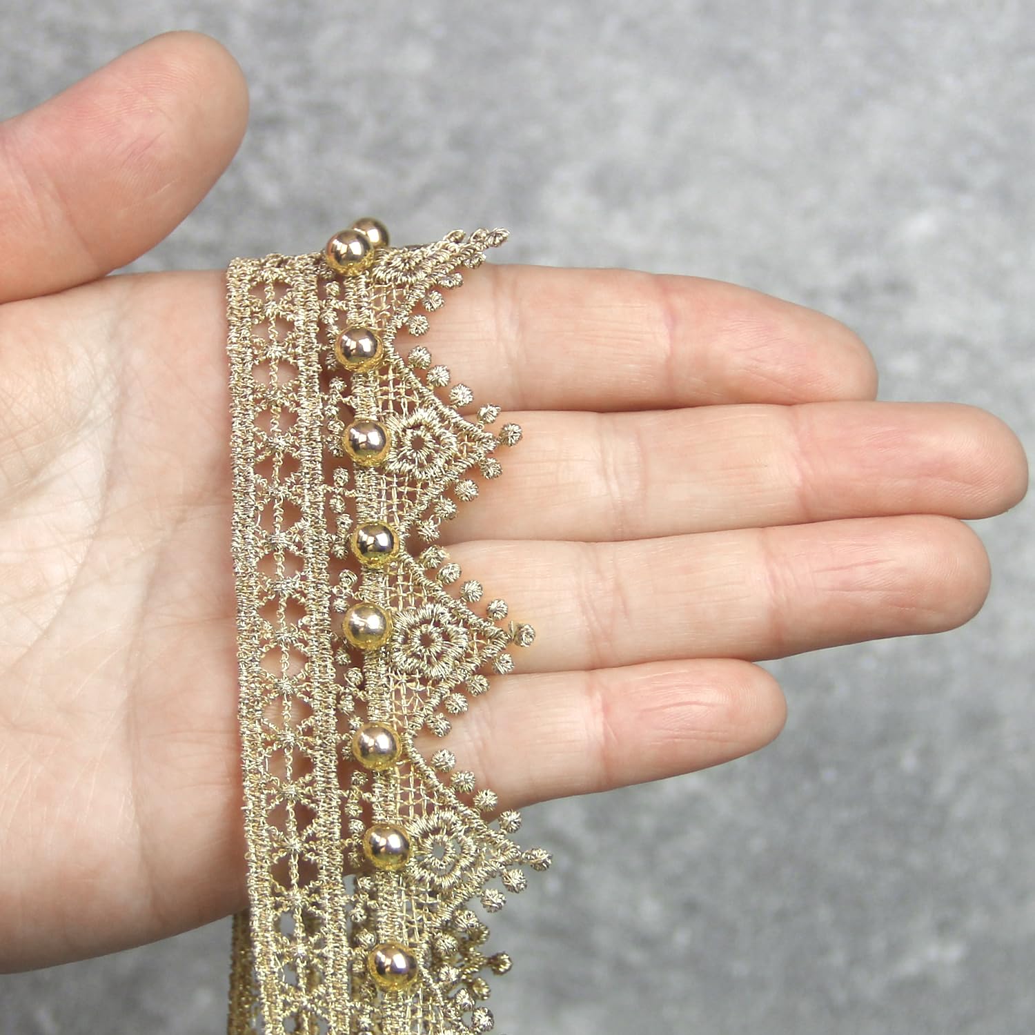 gold beaded trim for dresses Gold White Pearl Beaded Tassel Lace Trim (4cm Wide)  Bridal, Costume,  Decor
