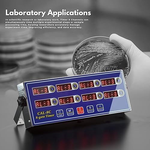 Miniatura 3 de Temporizador digital de cocina de 8 canales, recordatorio de reloj, alarma comercial de anillo ruidoso, temporizadores de acero inoxidable, cálculo