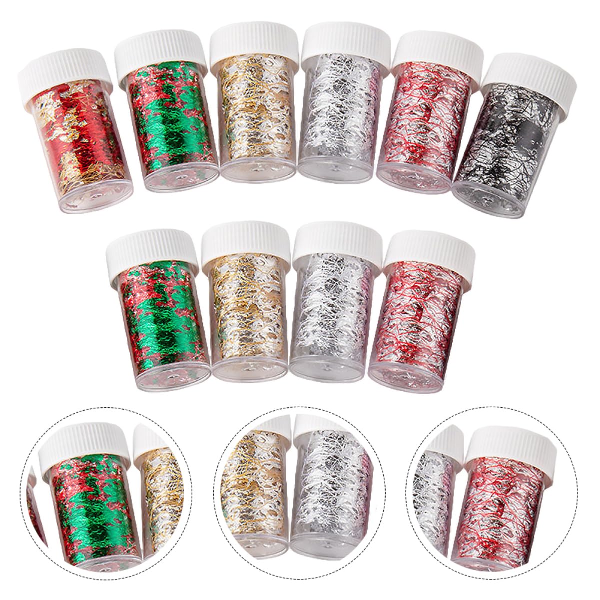 SHERCHPRY 3 Set Adesivi Per Unghie Decorazioni Mesh Per Nail Art Con Design Vari Colori Per Manicure Te Per Donne E Ragazze 10 Pezzi * 3