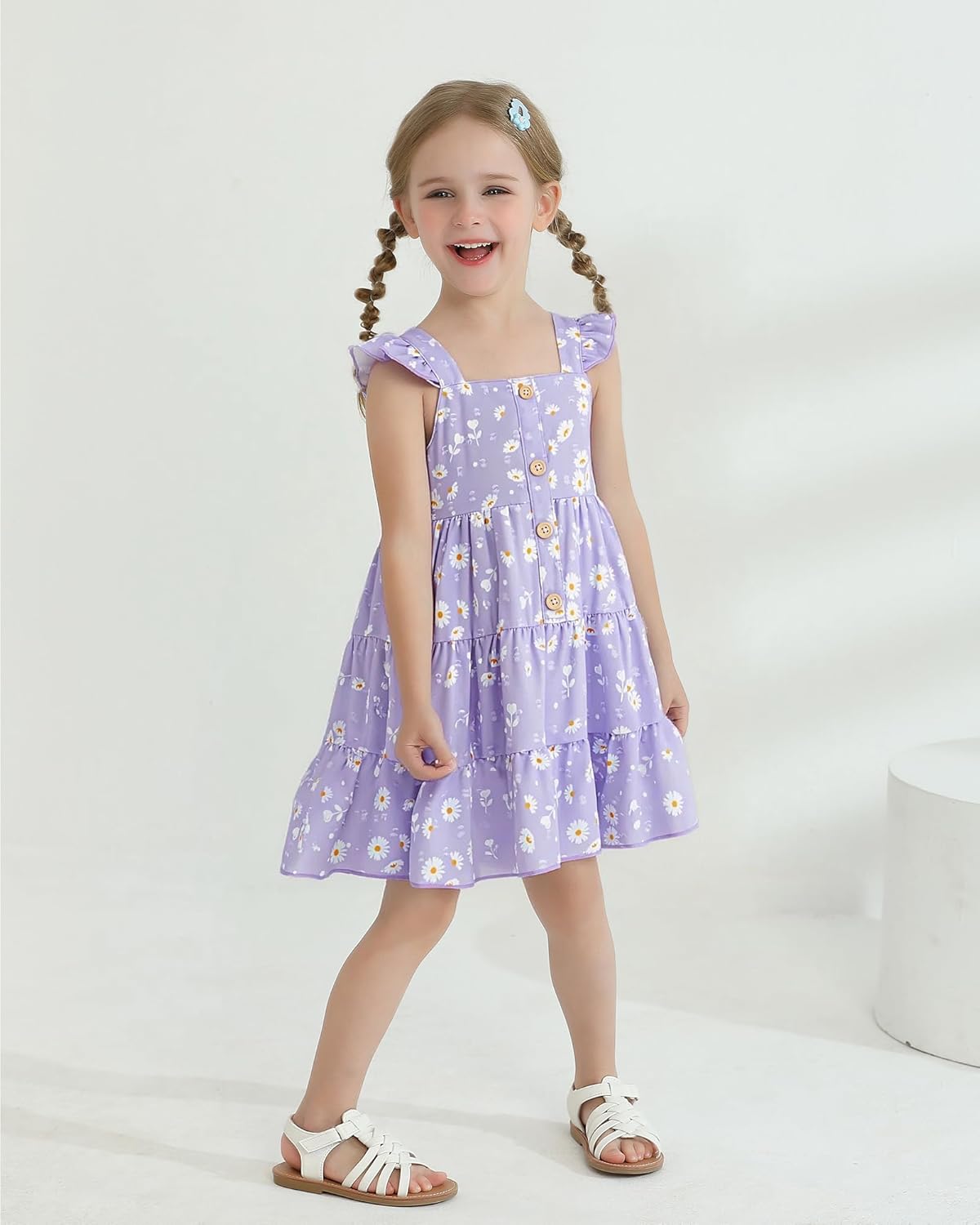 Toddler Girl Dress Summer Baby Girls Dresses 2025 Fly Sleeve Casual Floral Princess Toddler Dresses - Image 2