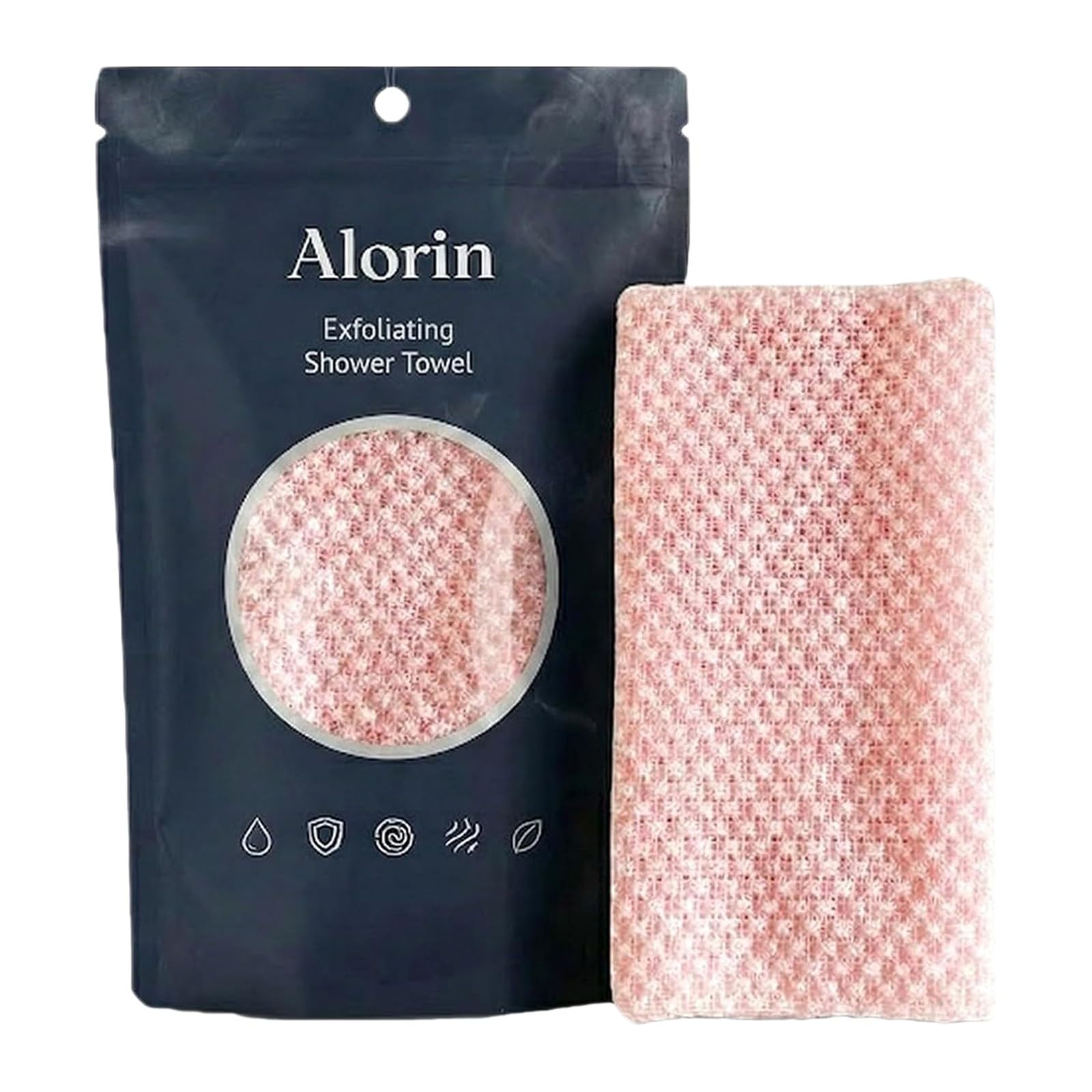 2026 Blissail Exfoliating Antibacterial Shower Towel -Skin Deep Exfoliating Towel, Extra Long Exfoliating Washcloth for Men Women,Exfoliating Body Scrubber for for Sensitive Skin & SPA (PINK-a01)