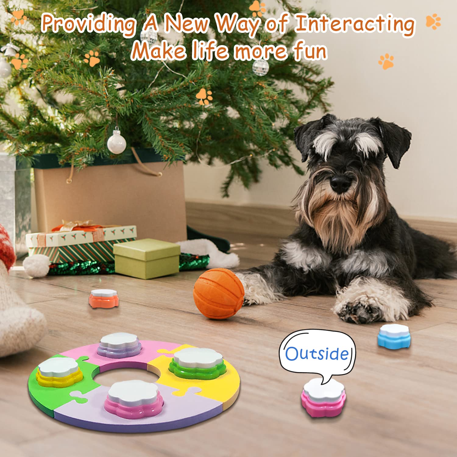 8 Boutons colorés pour Chien, Boutons parlants pour Chien, Set de Boutons de Dressage pour Animaux, Boutons de Communication pour Chien, (Piles Non fournies)