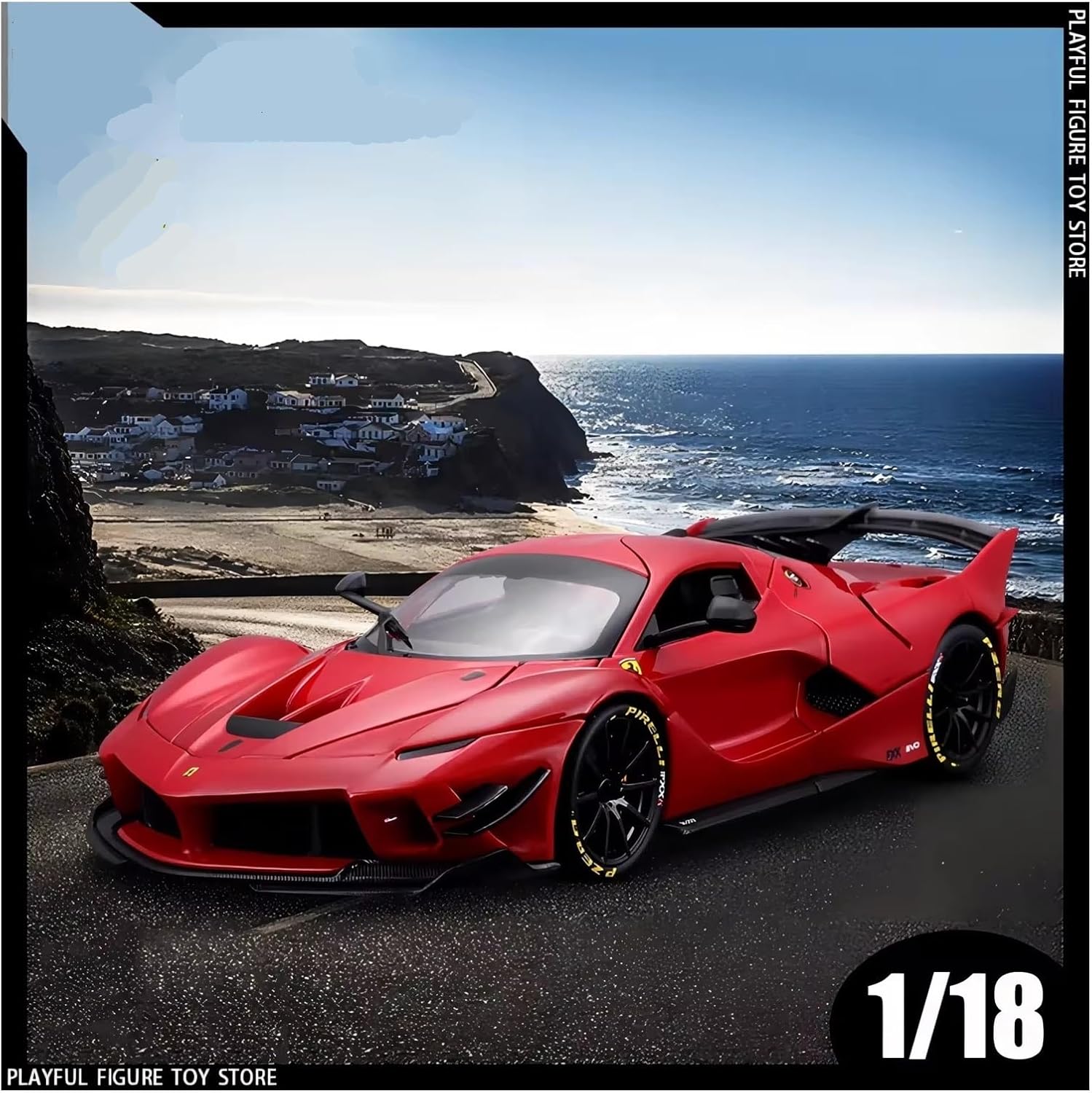 1:18 for Fxx K Evo Sports Car Diecast Model Alloy Vehicle Collection Ornaments Toys Gift(Red,with Box)