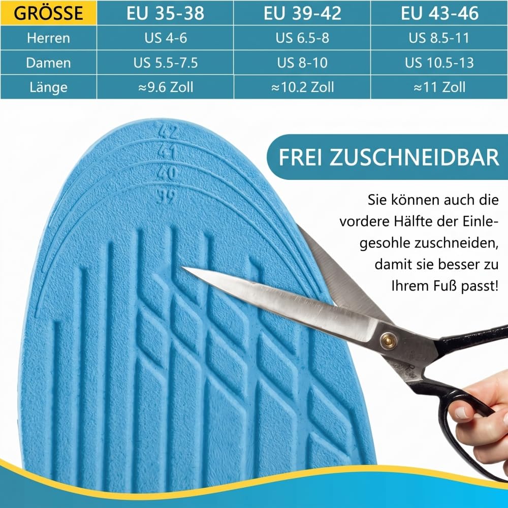 XINIFOOT Orthopädische Einlegesohlen zur Haltungskorrektur und Fußausrichtung, Plantarfasziitis, Pronation, Plattfüße, Fußgewölbeunterstützung, Supinationsentlastung