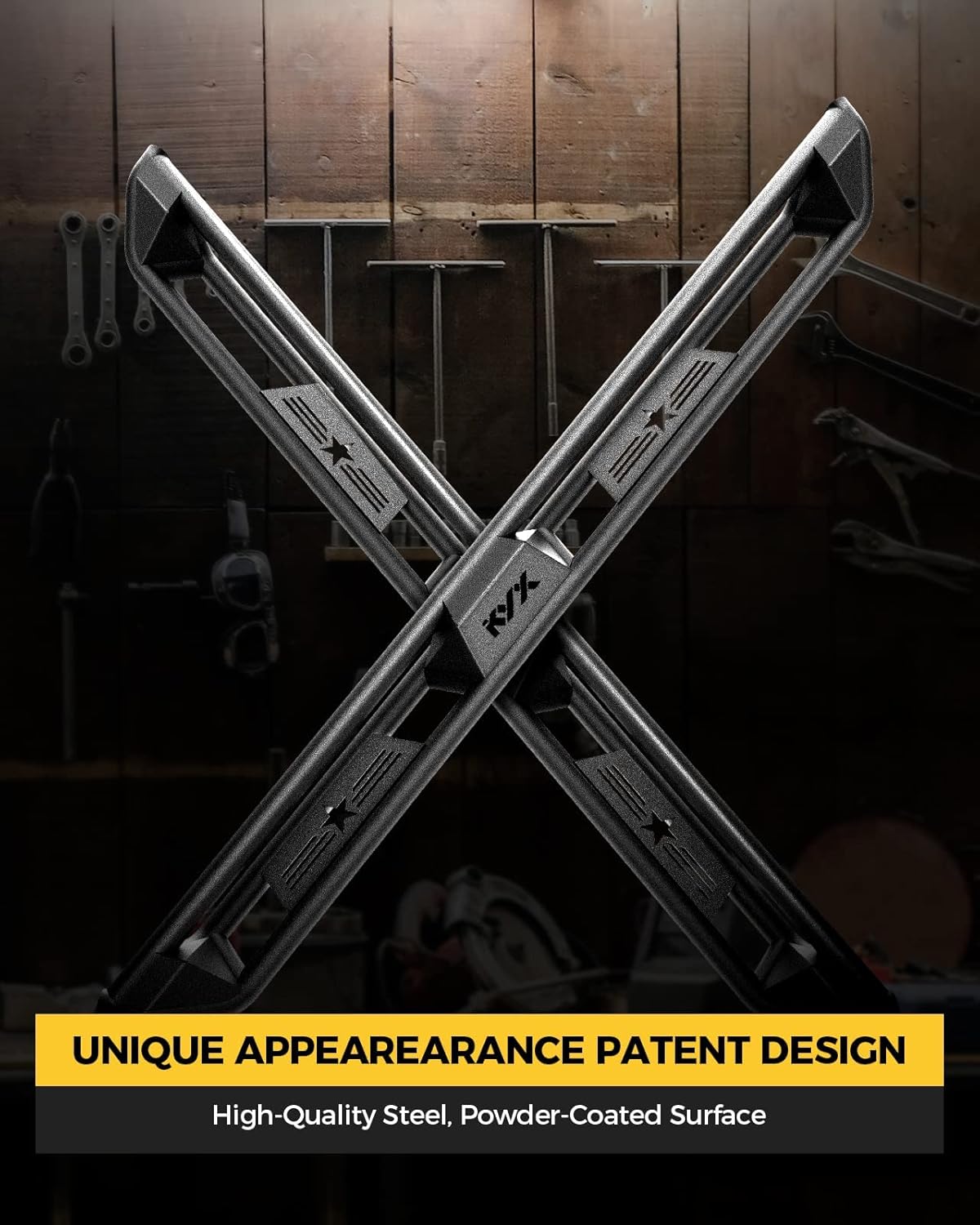 KAX Running Boards Fits for 2015-2023 F150, 2017-2022 F250, 3 Tube Side Steps Two Stairs Design Car Door Side Steps Pads Nerf Bars