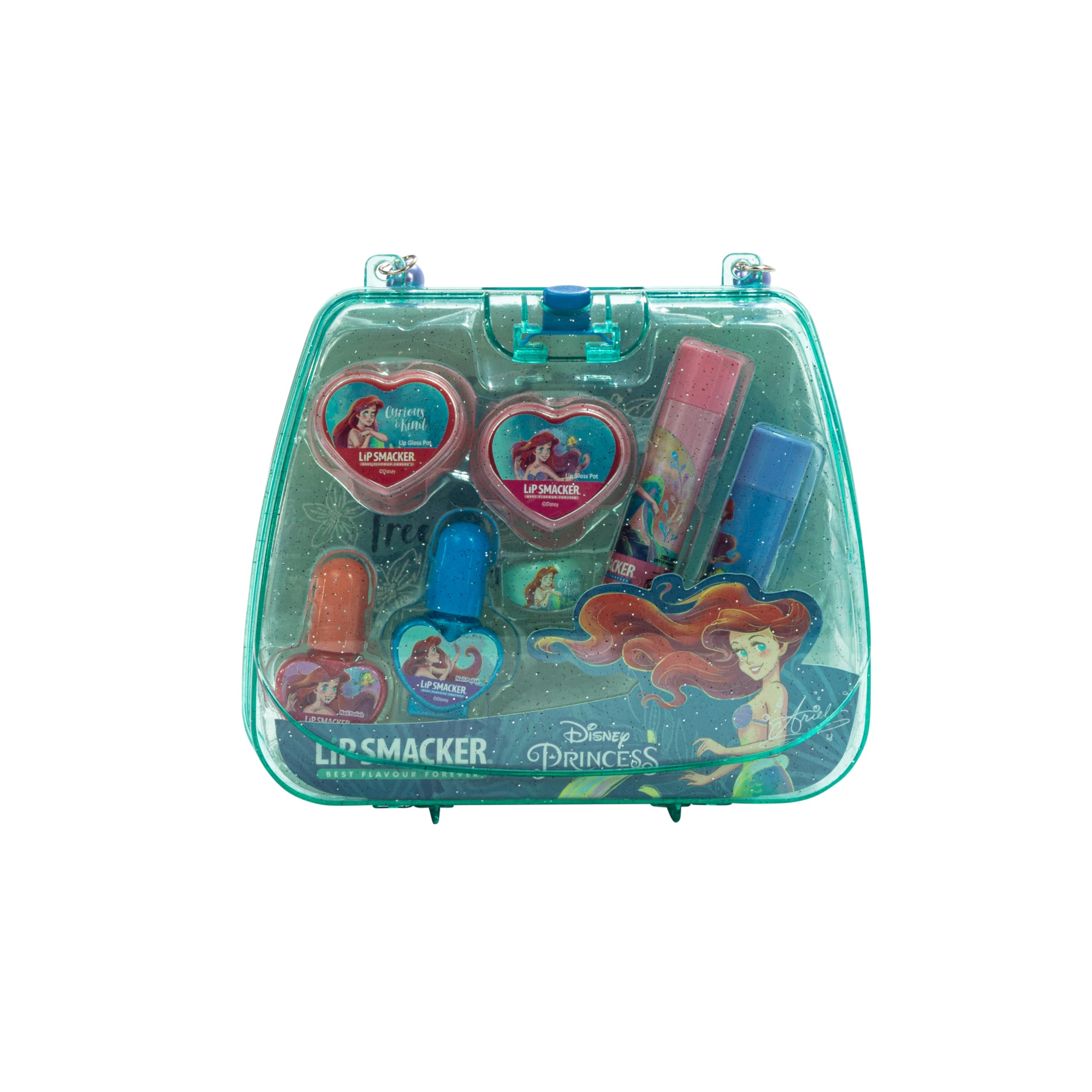Lip Smacker Princess Ariel Mini Tote Bag, Valigetta Trucchi per Bambina con Trucchi e Smalti per Viso, Labbra e Unghie, Accessori Inclusi, per un Look da Principessa Disney