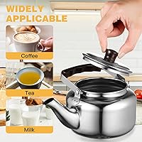 Vista 4 de STOBAZA Hervidor de té silbante de acero inoxidable de 1 litro para estufa, cuello de cisne, tetera silbante, tetera para estufa