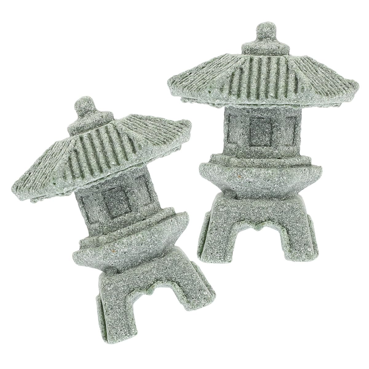 Mini Pagoda Stone Lanterns, Set of 2