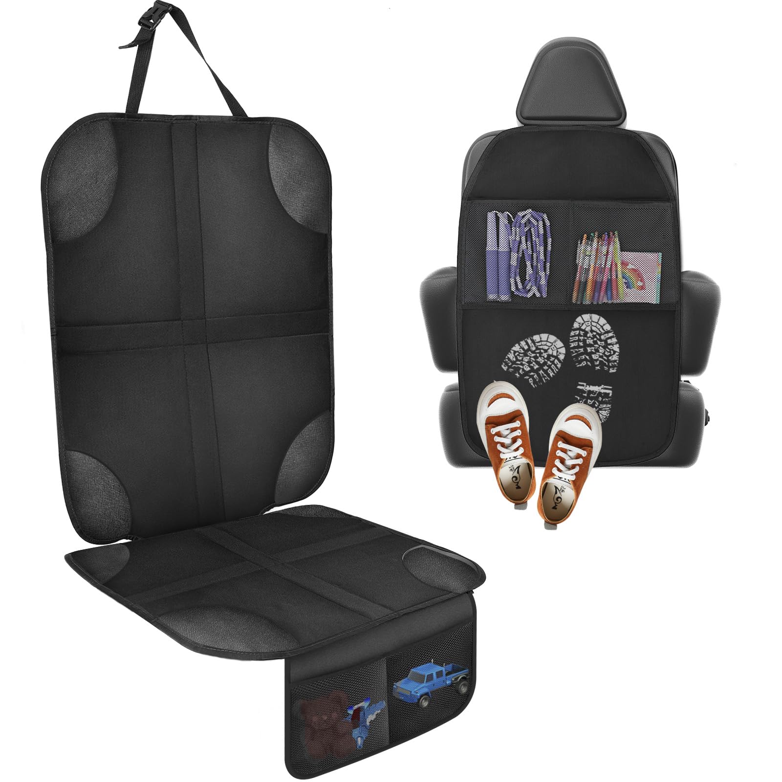 AiQInu 1 Pièce Protection Siege Voiture Auto en 1 Pièce Protections Dossier de Siège Voiture avec Poches Organisateur Organisateur Enfant Imperméable Protection Siege Auto pour Enfant Animaux