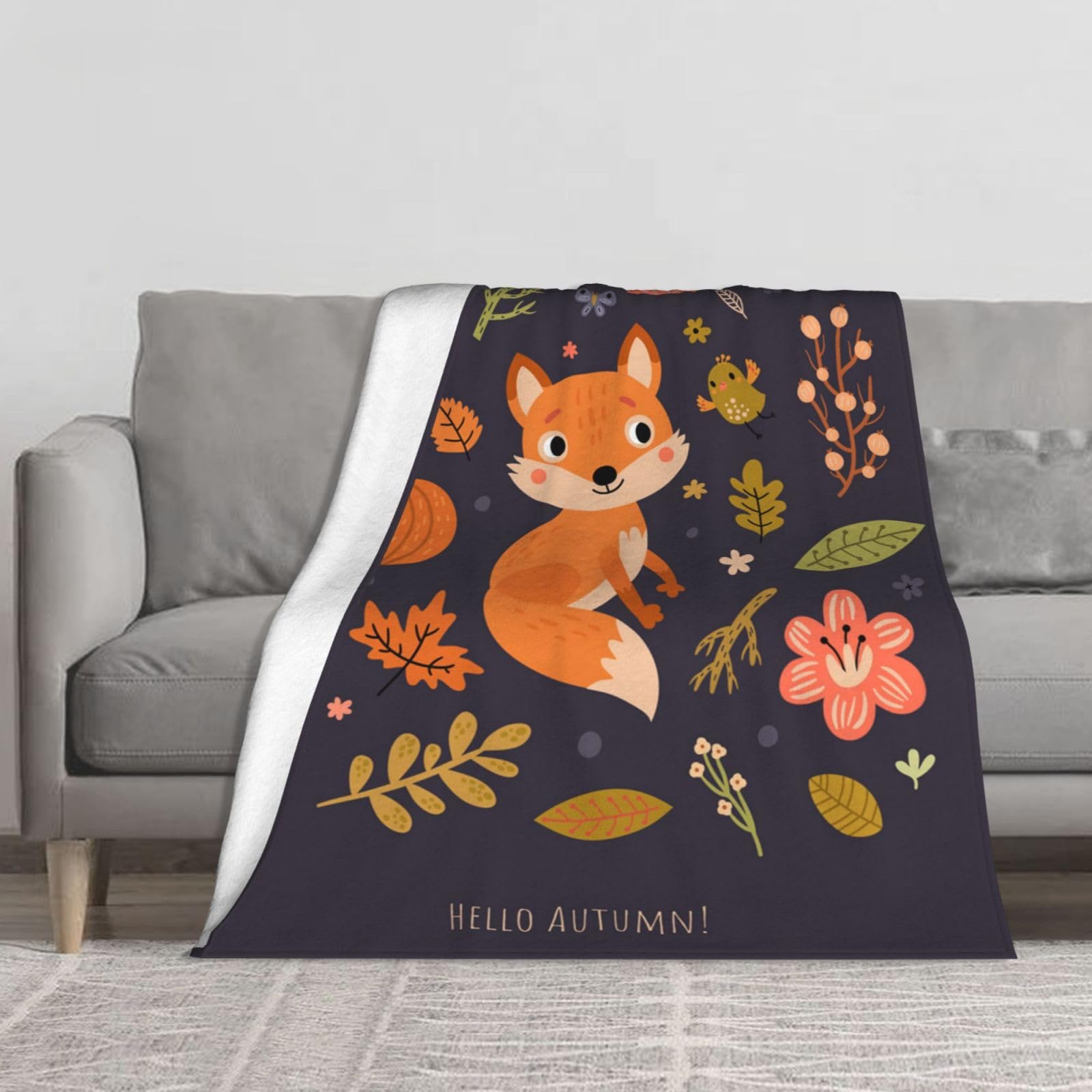 Couverture en flanelle pour vos soirées cocooning avec motif renard