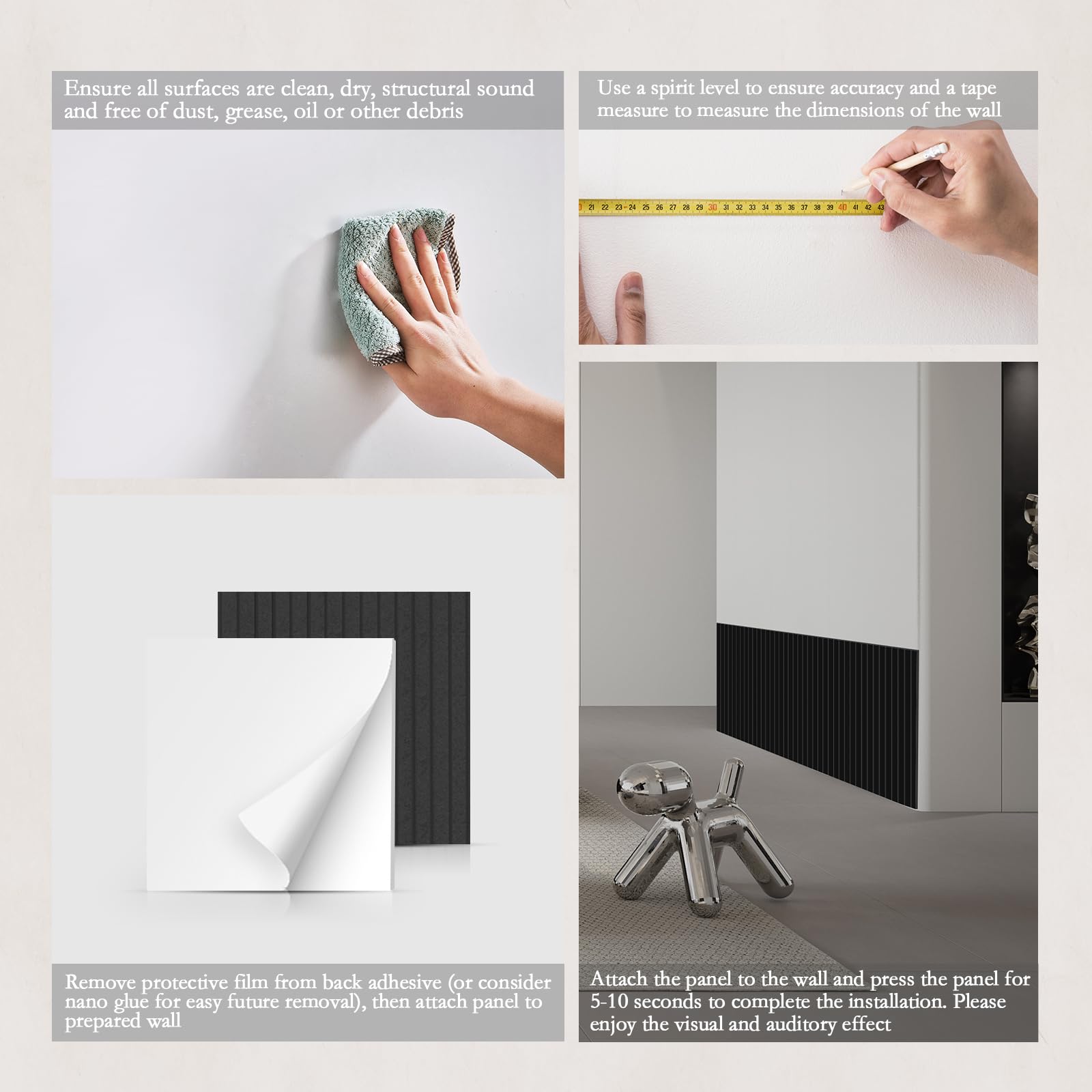 JBER 6 Pezzi Pannelli Fonoassorbenti Adesivi, Pannello Fonoassorbente ad Alta Densità, Pannelli Insonorizzanti per Pareti, Trattamento Acustico per Podcasting, Studi di Registrazione, 60×60×1cm, Nero