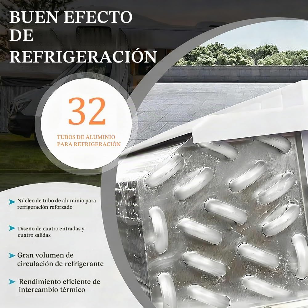 Aire acondicionado portátil y enfriador para vehículos y caravanas, fácil instalación con bajo ruido, ideal para viajes y camping