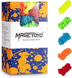 Yoyo Strings Professional 100% Polyester - Fits for Responsive and Non Responsive Yoyos -Yo yo Strings Pack of 50 (Red, Orange, Yellow, Blue, Green) (50pcs)