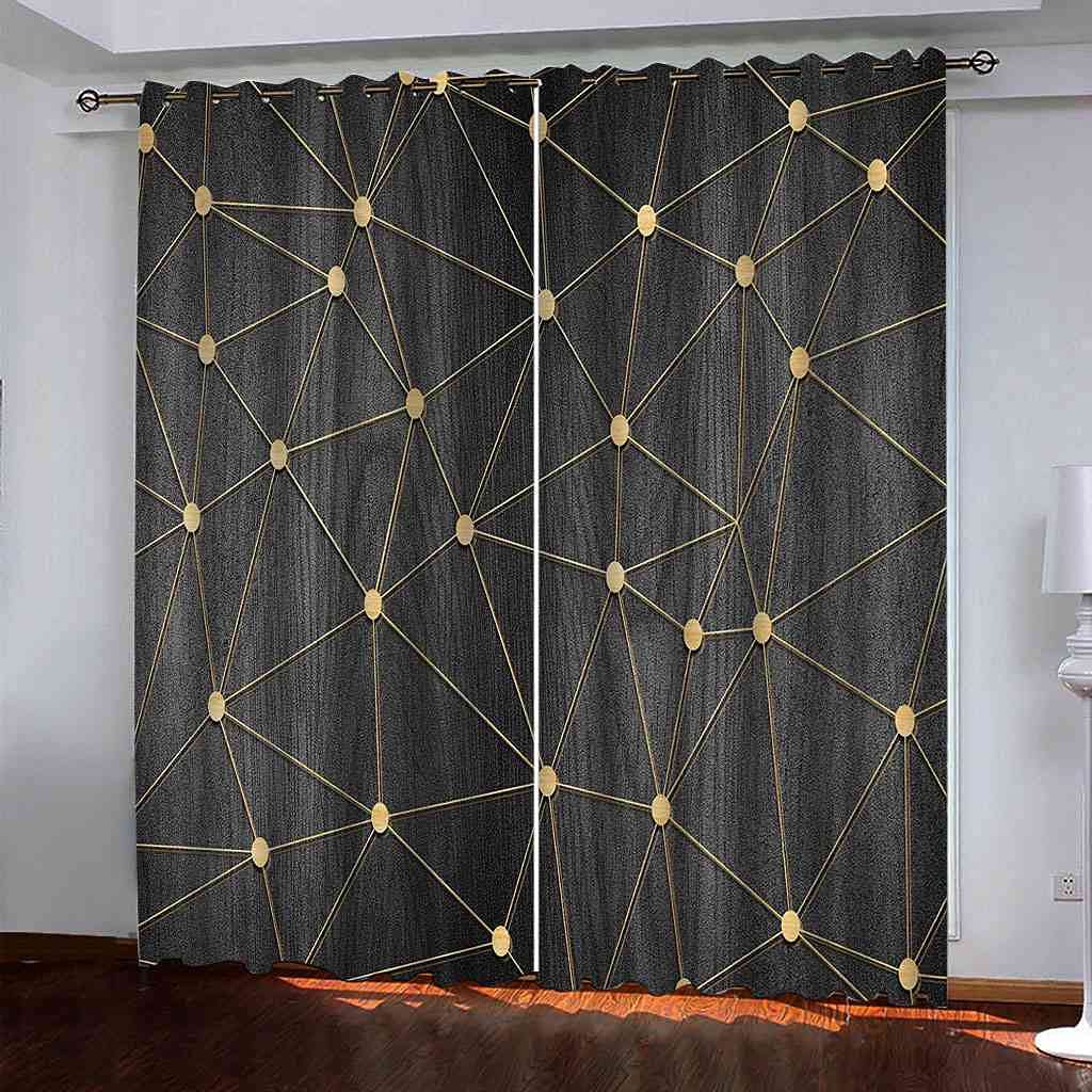 Rideau occultant anti-lumière et froid | Rideaux à oeillets solides salon 264x160 cm