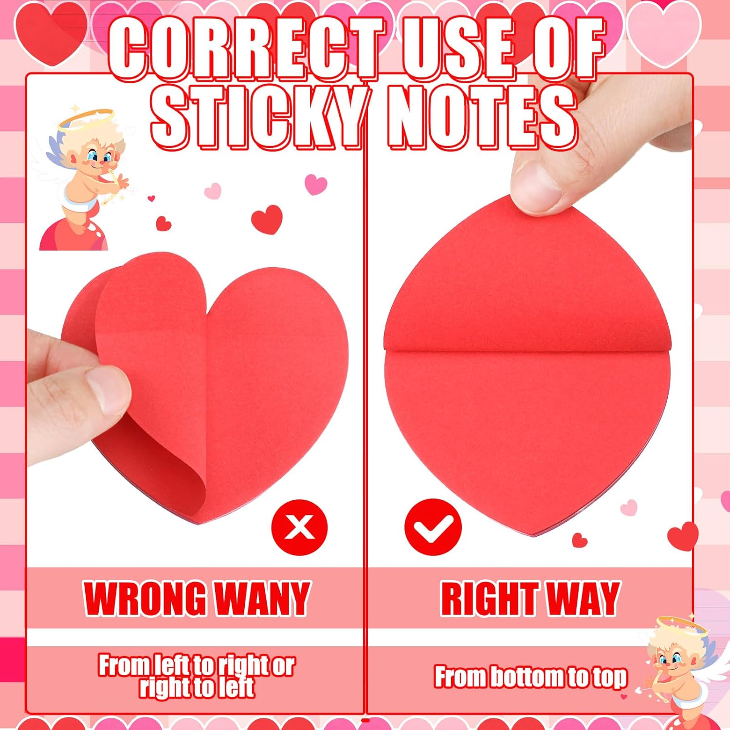 Teling 96 Pcs 2880 Sheets Heart Sticky Notes 3 x 3 Inch Heart Notepads Cute Note Pads Removable Self Stick Mixed 3 Color Sticky Memo for Office Business School Home Valentine's Day Girl Women