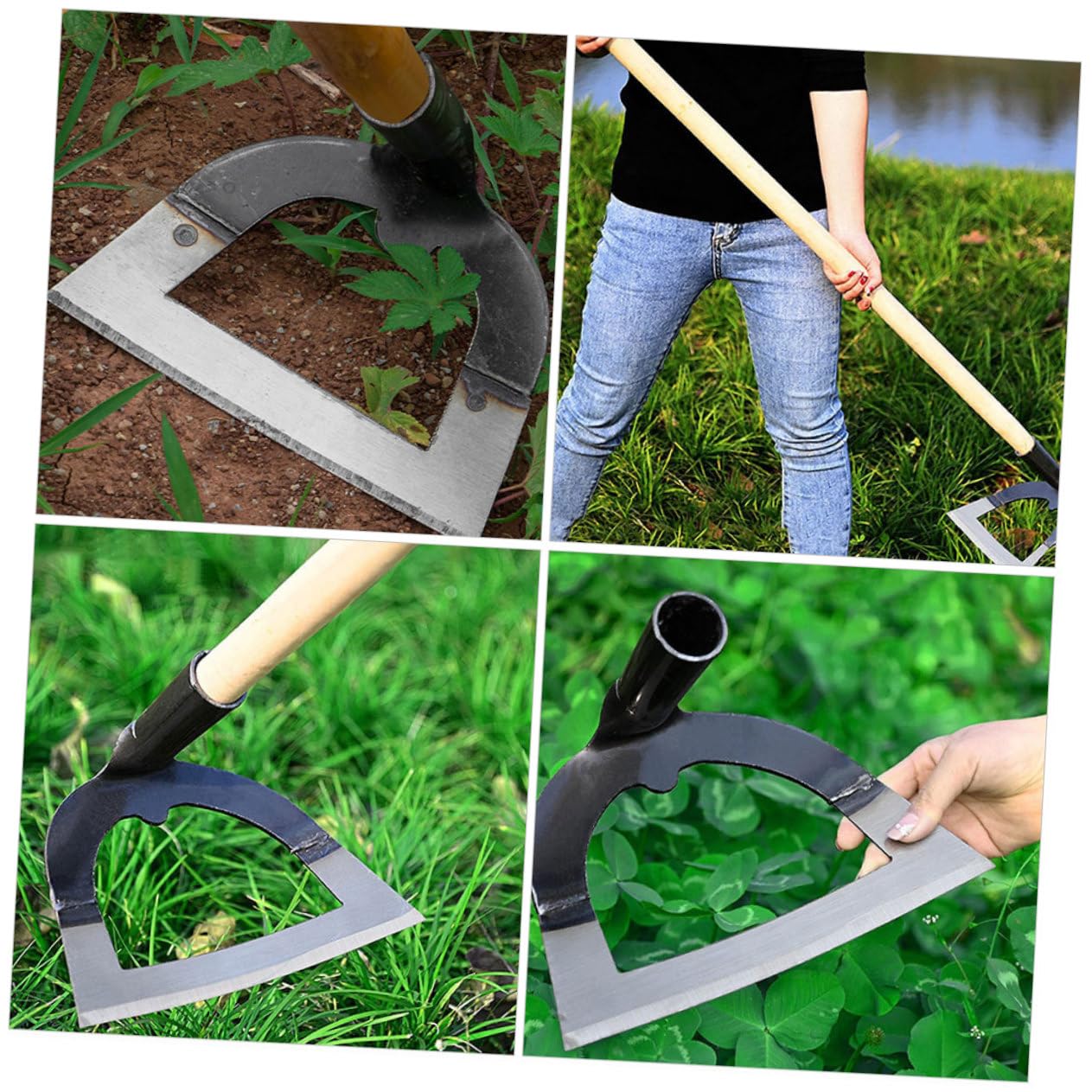 Mikikit Herramienta de Jardinería Resistente Inoxidable con Diseño para Deshierbe y Herramienta Manual Multifunción para y