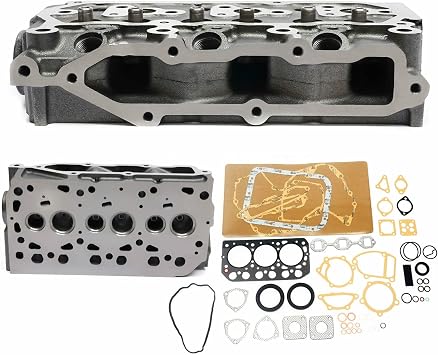 Complete S3L S3L2 Cylinder Head & Full Head Gasket Set Compatible with Mitsubishi S3L Engine CAT 302.5C 303CR 303SR Excavator EC25 EC30 Diggers