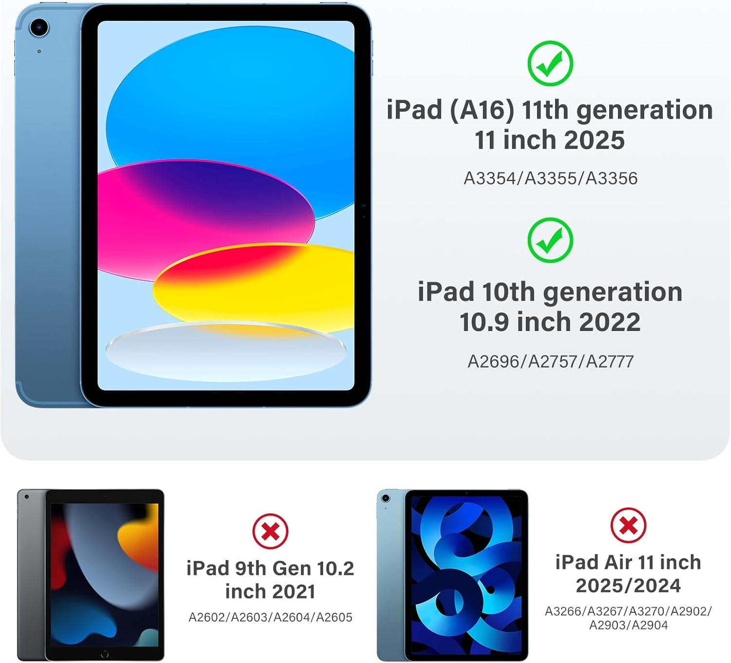 Akkerds for iPad (A16) 11th Generation Case 11 Inch 2025, for iPad 10th Generation Case 10.9 Inch 2022 with Pencil Holder, Multiple Angles Stand Cover, Shockproof TPU Back, Auto Sleep/Wake, Black - Image 8