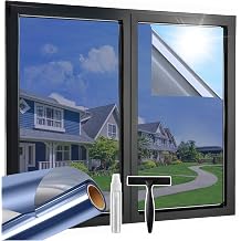Lifetree Mirror Film Window Film Opaque Blue/Silver 44.5 x 200 cm Set