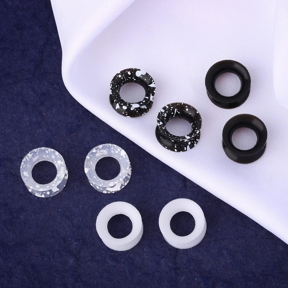 OUFER 8PCS Silicone Ear Gauges Flexible Ear Tunnels Plugs Stretchers Expander Double Flared Flesh Ear Piercing Jewelry for Women Men - Image 7