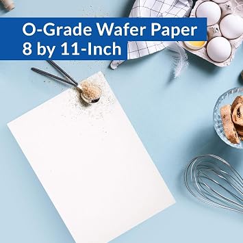 Wafer Paper Flexible Edible Printer Sheets 12 Pack 0.3mm White Letter Size 8.5 x 11 Cake Topper Decoration Burn Away by Oasis Supply Company