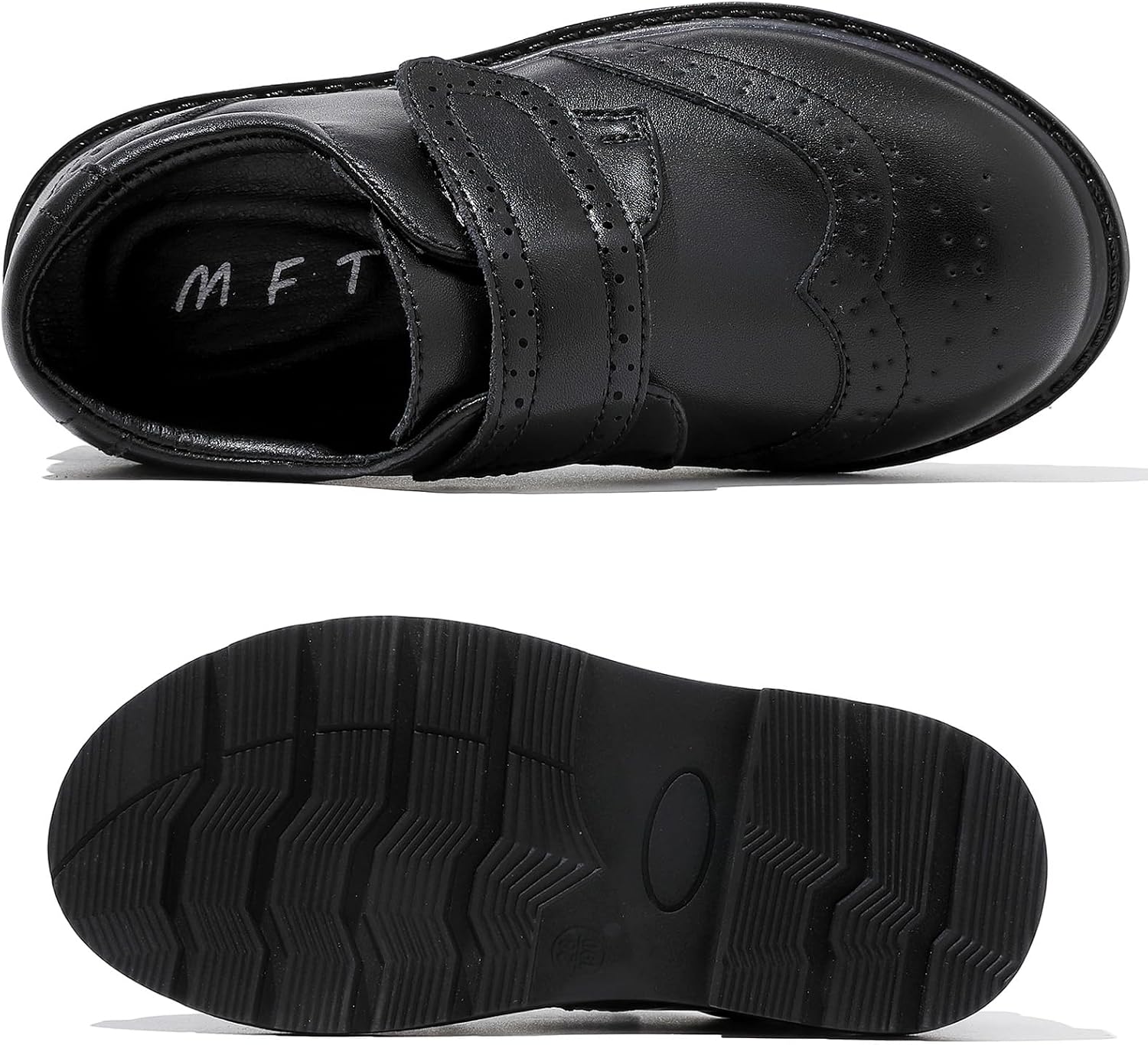 WUIWUIYU Boys School Uniform Dress Shoes Suit Brouge Oxfords Wedding Church Formal Dressy Shoes Flats (Toddler/Little Kid/Big Kid)