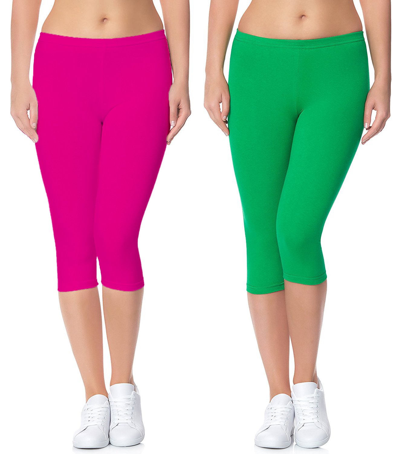 omikka Women's Active Running Fit Workout Bio-Wash Calf Length Capri (Pack of 2)-picture-14