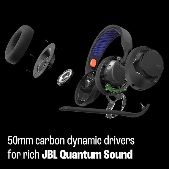 JBL Quantum 250 - 有線マルチプラットフォームオーバーイヤーゲームヘッドセットホワイト